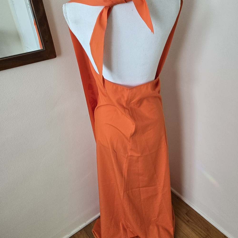 Vintage Tahitian Orange Sarong NOS - Picture 9 of 9